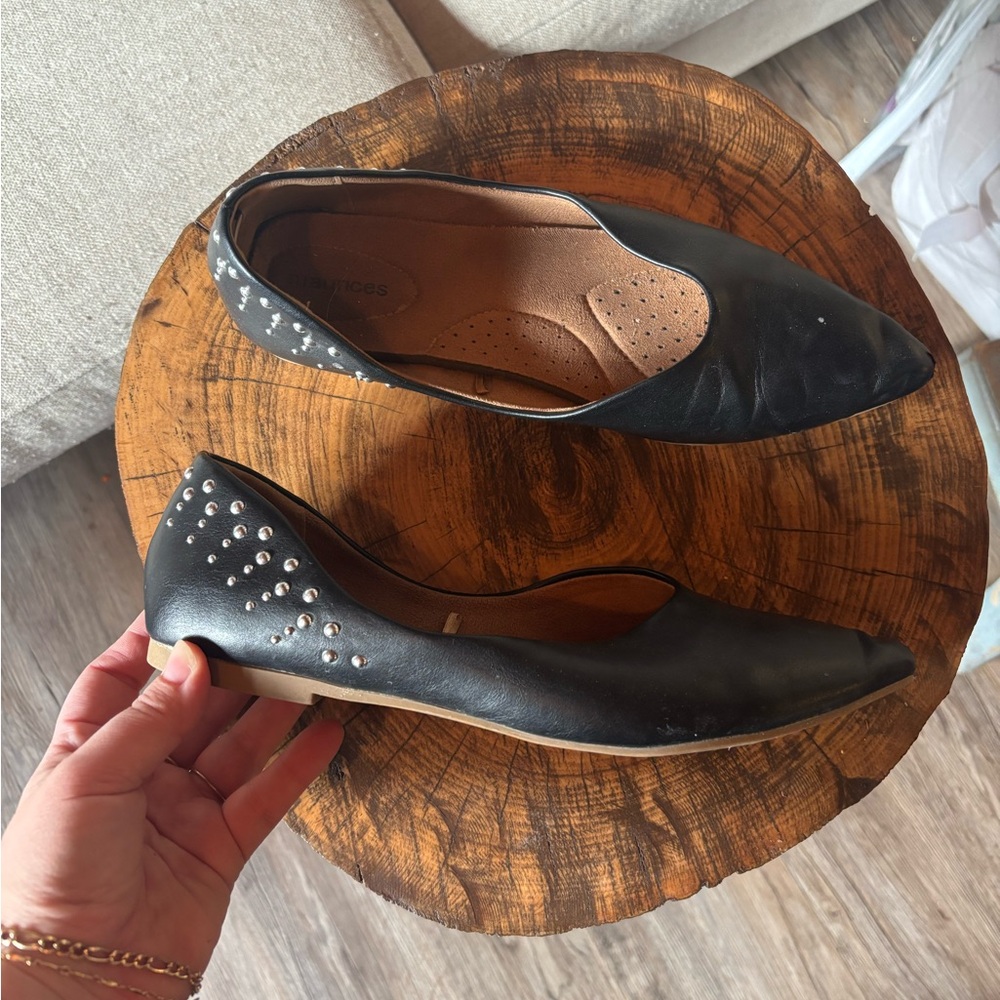 Maurices Black Pointed Toe Studded Flats